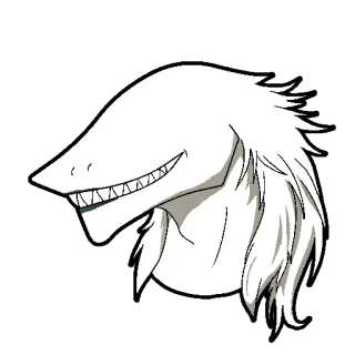 😀 02bc99cf haai, monster, wezen, tanden, wit, illustratie telegram sticker