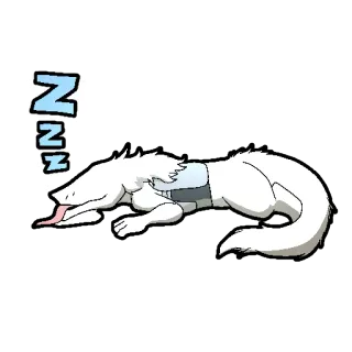 🛏 64a2551e ZZZZ slapen, dier, cartoon, lui, zzzz, moe, hond, ontspannen telegram sticker