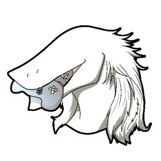 🎮 a70f25a5 haai, gaming, controller, dier, schattig, monster telegram sticker