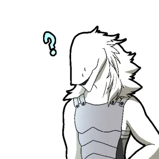 🤔 d1f9ada2 vraag, verward, personage, wit, harnas, denkend, onzeker telegram sticker