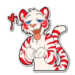 🥰 47ae8a48 卡通, 动物, 老虎, 兽人, 拟人, 可爱 telegram sticker
