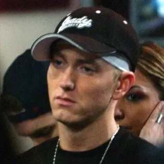 👐 166be0b8 Eminem Shady rapper, celebrity, Shady, hat, music whatsapp sticker