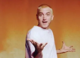 😶 26496253 Eminem rapper, eminem, music, musician, portrait whatsapp sticker