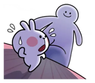 😱 13f416b8 만화, 토끼, 캐릭터, 스티커, 무서워하는, 불안한 telegram sticker