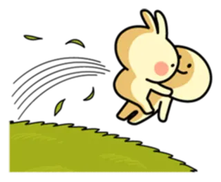 💕 1ccd7c4d 만화, 토끼, 우정, 귀여운, 포옹, 들판 telegram sticker