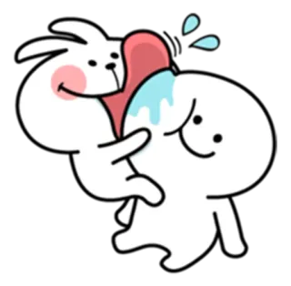 😋 3783b3ed 만화, 토끼, 귀여운, 웃긴, 애니메이션, 동물 telegram sticker