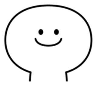 🙃 64d8bb85 흰색, 캐릭터, 미니멀리즘, 단순한, 웃는 얼굴, 스마일리, 만화 telegram sticker