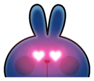 😍 7c9ec8e5 토끼, 귀여운, 사랑, 하트눈, 사랑스러운 telegram sticker