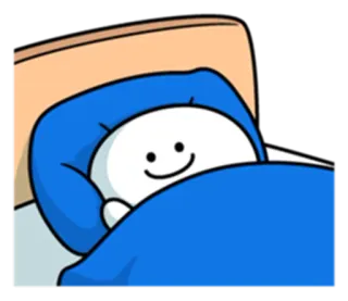 😪 9225313c 만화, 자는, 침대, 귀여운, 미소, 편안한 telegram sticker