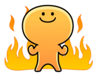 😡 a9937b72 불, 불꽃, 만화, 캐릭터, 주황색, 타는, 뜨거운, 이모지 telegram sticker
