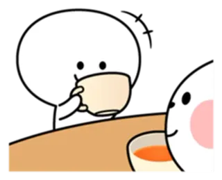 ☕ aea48da0 귀여운, 만화, 차, 친구, 커피 telegram sticker