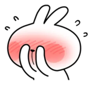 🙈 b73b80f2 토끼, 귀여운, 토끼, 카와이, 볼터치 telegram sticker