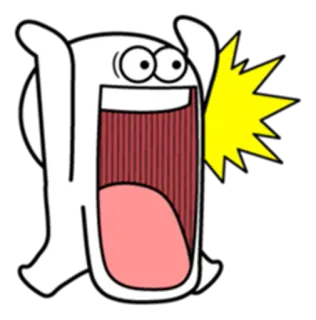 😳 d54f511d 만화, 웃긴, 소리 지르는, 만화, 표정, 시끄러운, 충격 받은 telegram sticker