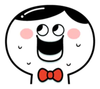 😁 f5963934 만화, 캐릭터, 나비 넥타이, 행복한, 귀여운 telegram sticker