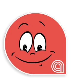 ☺️ 58232069 การ์ตูน, หน้า, ยิ้ม, สติกเกอร์, สีแดง, วงกลม telegram sticker