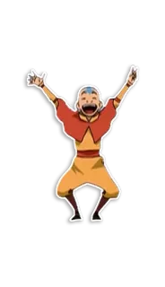 😃 e503290a Aang Avatar: The Last Airbender Aang, Avatar, Le Dernier Maître de l'Air, dessin animé, animation, personnage, Nickelodeon whatsapp sticker