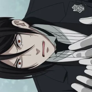 😐 055420b6 Sebastian Michaelis Black Butler anime, sebastian michaelis, black butler, manga telegram sticker