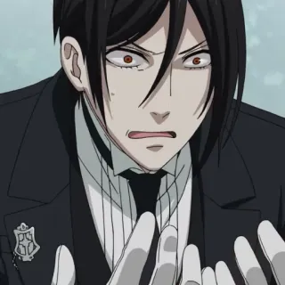 😐 eb796113 Sebastian Michaelis Black Butler anime, manga, sebastian michaelis, black butler, butler, anime character telegram sticker