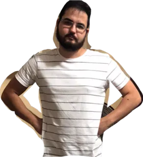 😐 40973eb1 homme, portrait, décontracté, adulte, chemise rayée, personne, autocollant whatsapp sticker