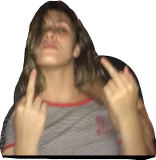 🖕 4b639bab doigt d'honneur, geste obscène, impoli, ado, personne, faire un doigt d'honneur whatsapp sticker