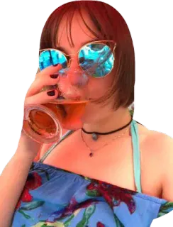 🍹 ecc65f03 femme, lunettes de soleil, boire, cocktail, été, mode, style whatsapp sticker