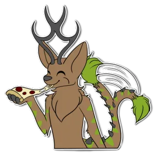 🍕 8ace6805 เฟอร์รี่, พิซซ่า, สัตว์, การ์ตูน, กวาง, อาหาร telegram sticker