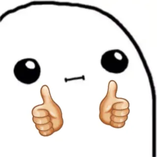 😐 184bd8ab Blob, Jempol ke atas, Positif, Persetujuan, Kartun, Lucu, Stiker telegram sticker