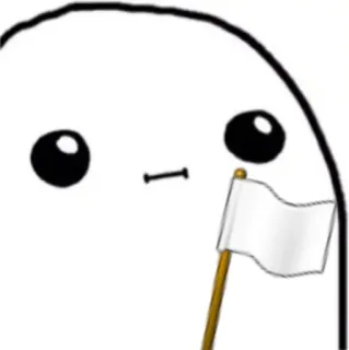 😐 b4d86daf bendera putih, menyerah, perdamaian, kartun, meme, simbol, mundur, perang telegram sticker