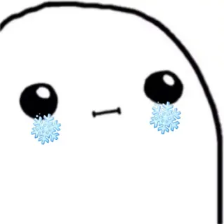 😐 ebb84483 sedih, menangis, keping salju, blob, emosional, musim dingin telegram sticker