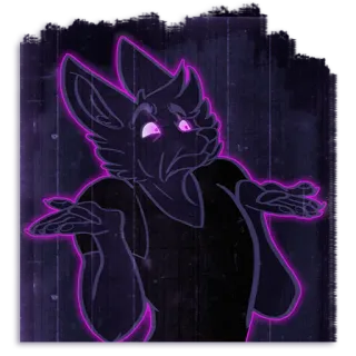 🤷‍♀️ aa8bdc80 狐狸, 毛茸茸, 耸肩, 霓虹, 兽人 telegram sticker