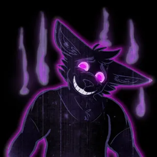 😈 e114cdb8 毛茸茸, 犬, 恐怖, 阴影, 紫色, 发光, 怪物, 兽人 telegram sticker