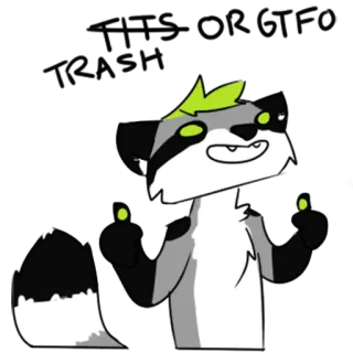 👑 2d1b67ca rakun, furry, hewan, kartun, stiker telegram sticker