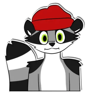 🎩 bfa89fed rakun, hewan, kartun, topi, imut telegram sticker
