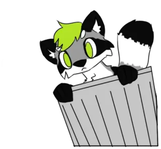 🗑 e52a3c6a rakun, furry, tempat sampah, binatang, kartun, stiker telegram sticker