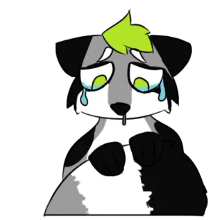 😥 e58573e9 sedih, menangis, kartun, rakun, furry, anime, hewan telegram sticker