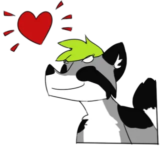❤ ed504031 rakun, kartun, hati, cinta, hewan, imut telegram sticker