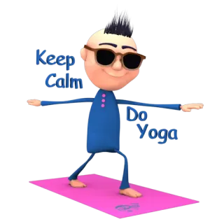 😎 3972bfe6 Keep Calm Do Yoga 瑜伽, 平静, 运动, 冥想, 卡通, 放松 telegram sticker
