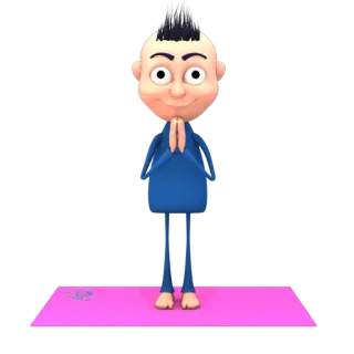 🙏 b12d8d25 卡通人物, 瑜伽, 冥想, 卡通, 姿势, 健身 telegram sticker