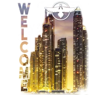 👋 165f2dc4 WELCOME ยินดีต้อนรับ, ทิวทัศน์เมือง, อาคาร, ในเมือง, ตึกระฟ้า telegram sticker