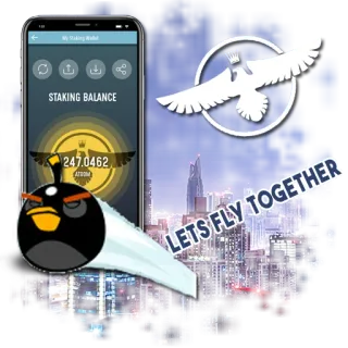 🧚‍♀️ 47b88eb1 LETS FLY TOGETHER นก, บิน, เมือง, สเตคกิ้ง, สมดุล, คริปโทเคอร์เรนซี telegram sticker