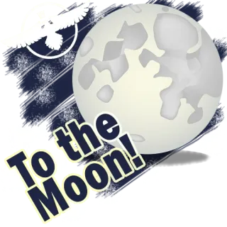 👍 ef12b92d To the Moon! พระจันทร์, ความสำเร็จ, จรวด, การเติบโต, การเงิน telegram sticker