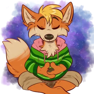 🕉 3c683804 fuchs, meditation, yoga, cartoon, furry, zen, ruhe, spirituell telegram sticker