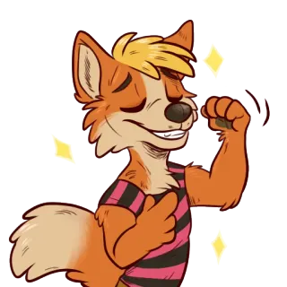 💪 661ff199 Fuchs, anthropomorph, Tier, Cartoon, Illustration, Fell, Maskottchen telegram sticker