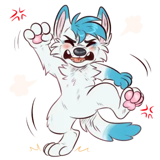 🔥 7b83eaf6 Fellwesen, Cartoon, Wut, Bekümmert, Frustration, Tier, Anthropomorph telegram sticker