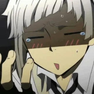 🗝 57857442 Anime, Confus, Expression, Dessin animé, Rougir telegram sticker