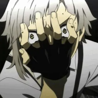 🗝 da22b535 animé, personnage, manga, expression, gants, panique telegram sticker