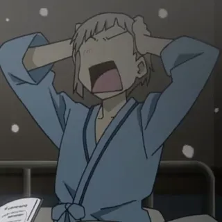 🍥 f0e42fae anime, rumah sakit, frustrasi, pasien, berteriak, kartun telegram sticker