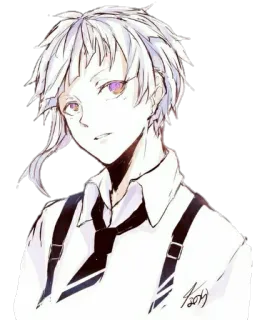 😊 1fbfcd78 Atsushi Nakajima Bungou Stray Dogs Anime, Mangá, Atsushi Nakajima, Bungou Stray Dogs, Personagem, Retrato whatsapp sticker