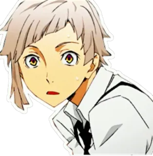 😳 ea62c1c3 Atsushi Nakajima Bungou Stray Dogs Anime, Menino, Assustado, Bungou Stray Dogs, Atsushi Nakajima, Chocado whatsapp sticker