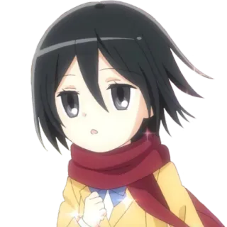 😯 137fcdaf Mikasa Ackerman Attack on Titan Anime, Chibi, Mikasa, L'Attaque des Titans, Personnage, Écharpe telegram sticker